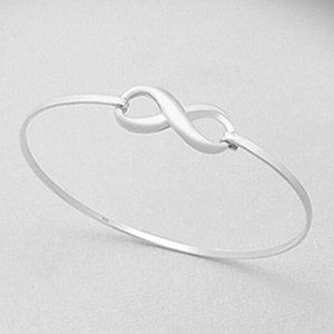 925 Sterling Silver Infinity Bangle
